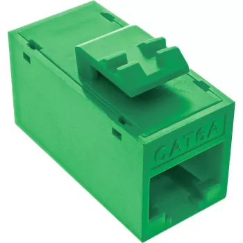 InLine Keystone gniazdo RJ45, nieekranowane, Kat.6A, opakowanie 8 szt., zielony