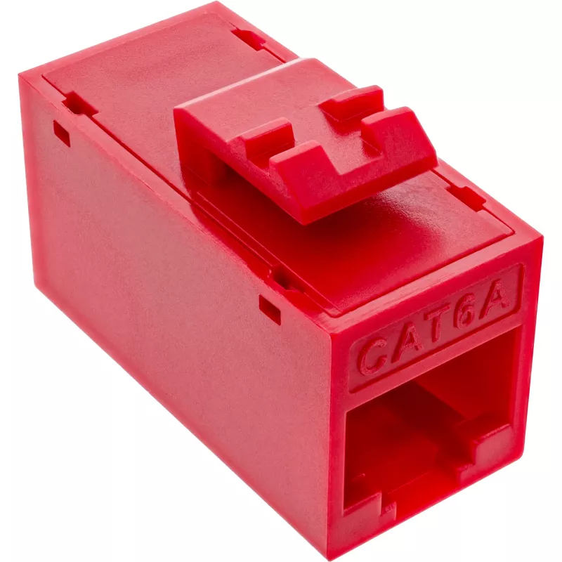 Wtyk/gniazdo InLine Keystone RJ45, nieekranowany, Cat.6A, opakowanie 8 szt., czerwony