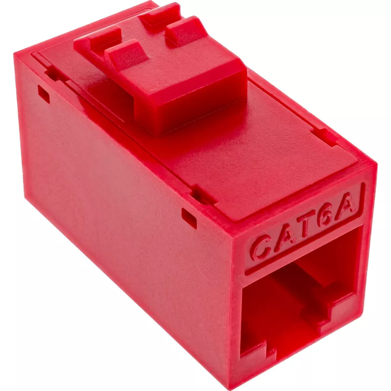 Wtyk/gniazdo InLine Keystone RJ45, nieekranowany, Cat.6A, opakowanie 8 szt., czerwony