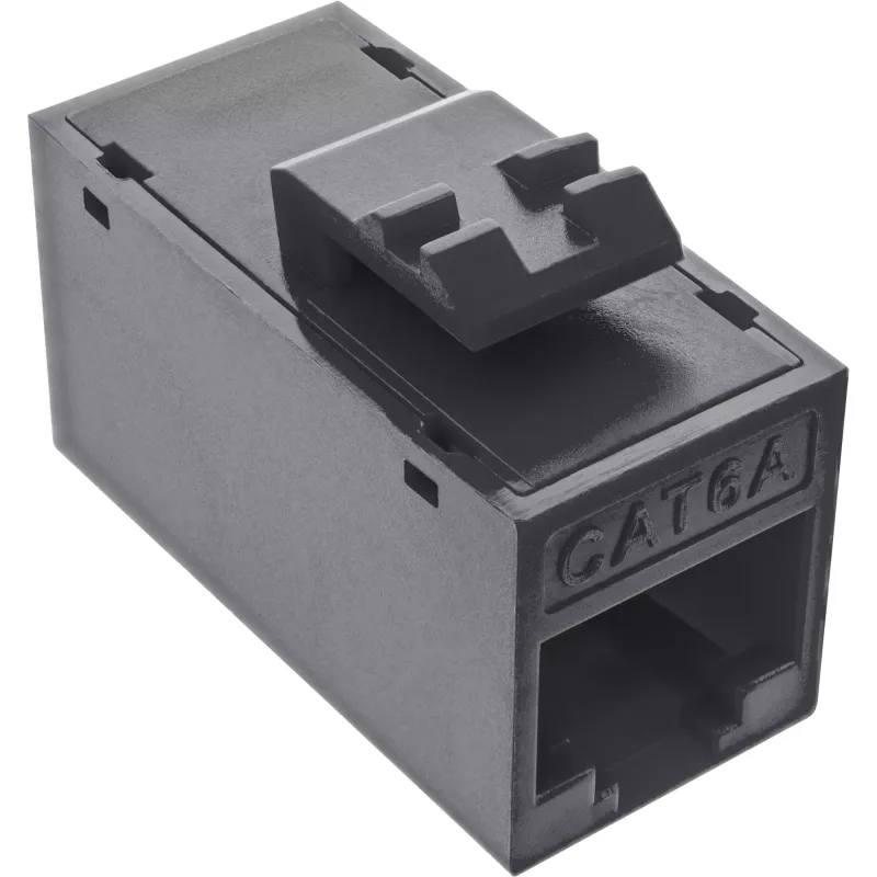 Keystonowe gniazdo RJ45 InLine, nieekranowane, Kat.6A, opakowanie 8 szt., czarne