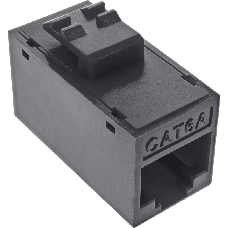 Keystonowe gniazdo RJ45 InLine, nieekranowane, Kat.6A, opakowanie 8 szt., czarne