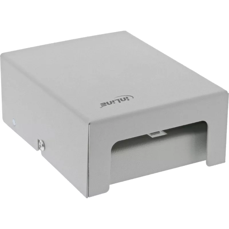 InLine Desktop Consolidation Point Box 4x Keystone RJ45, metal, RAL7035