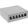 InLine puszka konsolidacyjna biurkowa 6x Keystone RJ45, metalowa, RAL7035