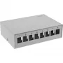 InLine Desktop Consolidation Point Box 8x Keystone RJ45, metal, RAL7035