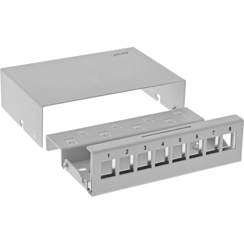 InLine Desktop Consolidation Point Box 8x Keystone RJ45, metal, RAL7035