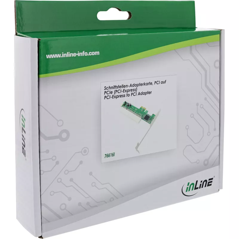 InLine PCI Interface Adapter to PCIe Interface Card 76616I