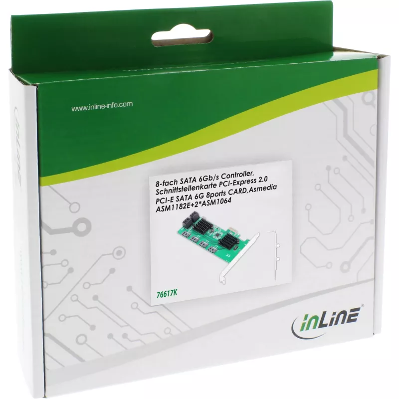Karta interfejsu InLine, kontroler 8x SATA 6 Gb/s, PCIe 2.0 (PCI Express)
