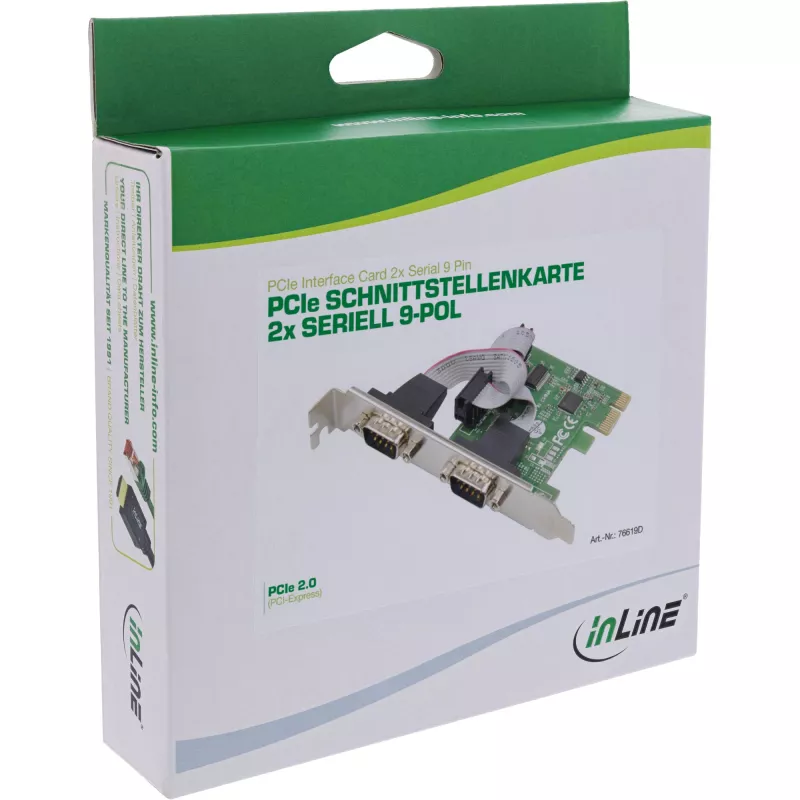 Karta interfejsu InLine 2x szeregowy 9-pin PCIe PCI-Express męski
