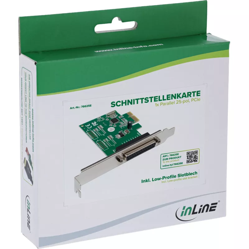 Wewnętrzny adapter równoległy InLine 76625E PCIe Męski WCH CH382L