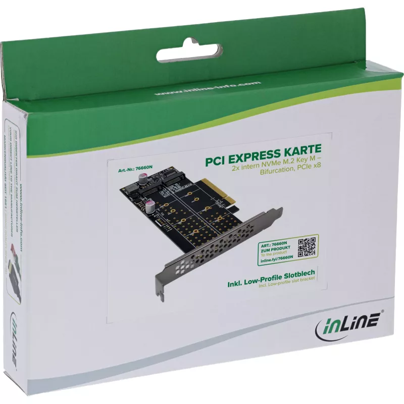InLine 76660N Wewnętrzna karta interfejsu M.2 PCIe Męski 64 Gbit/s