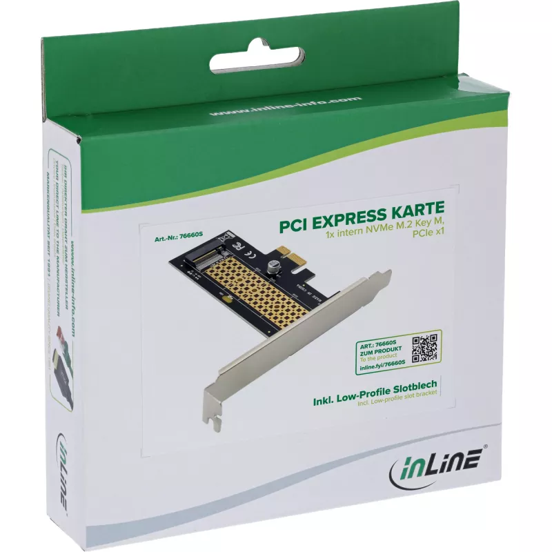 Wewnętrzny adapter M.2 InLine 76660S PCIe 1 Gbit/s 3,3 V