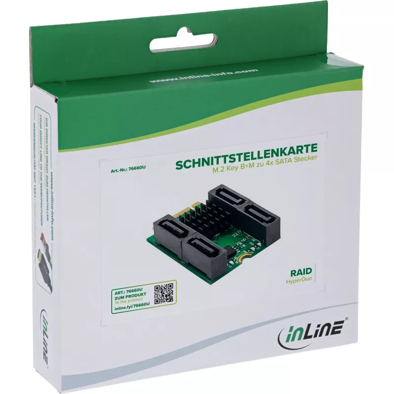 InLine 76660U Wewnętrzna karta interfejsu SATA M.2 na SATA 6 Gbit/s