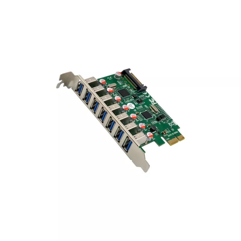InLine USB-A 3.2 Gen.1 7 Port Host Controller PCIe, SATA Power