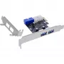 Kontroler hosta InLine 2+2 porty USB 3.2 Gen.1, PCIe, z zasilaniem SATA + niskoprofilowy wspornik