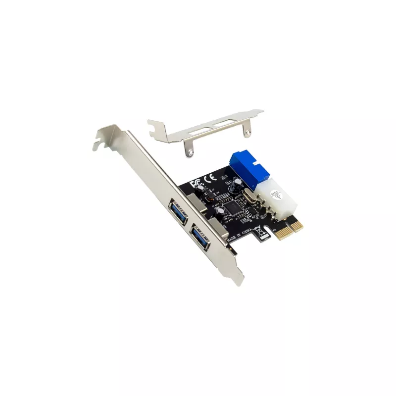 Kontroler hosta InLine 2+2 porty USB 3.2 Gen.1, PCIe, z zasilaniem SATA + niskoprofilowy wspornik