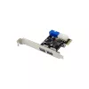 Kontroler hosta InLine 2+2 porty USB 3.2 Gen.1, PCIe, z zasilaniem SATA + niskoprofilowy wspornik