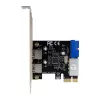 Kontroler hosta InLine 2+2 porty USB 3.2 Gen.1, PCIe, z zasilaniem SATA + niskoprofilowy wspornik