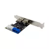 Kontroler hosta InLine 2+2 porty USB 3.2 Gen.1, PCIe, z zasilaniem SATA + niskoprofilowy wspornik