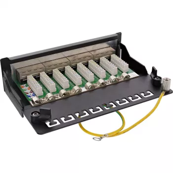 InLine Patch Panel Cat.6A do montażu na stole/ścianie 8 portów czarny RAL9005