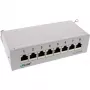 InLine Patch Panel Cat.6A do montażu na biurku/ścianie 8 portów jasnoszary RAL7035