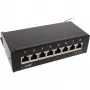 InLine Patch Panel Cat.6A do montażu na stole/ścianie 8 portów czarny RAL9005