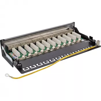 InLine Patch Panel Cat.6A do montażu na stole/ścianie 12 portów czarny