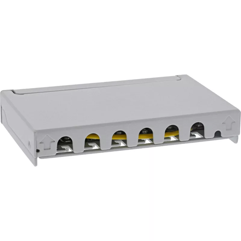 InLine Patch panel Cat.6A 0.5U 6-port, table/wall/rail, szary with dust prot.