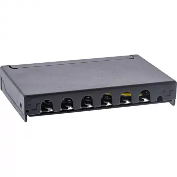 InLine Patch panel Cat.6A 0.5U 6-port, stół/ściana/szyna, czarny z ochroną przeciwpyłową