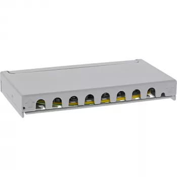 InLine Patch panel Cat.6A 0.5U 8-port, stół/ściana/szyna, szary, ochrona przed kurzem