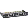 InLine Patch panel Cat.6A 0.5U 8-port, stół/ściana/szyna, czarny, ochrona przed kurzem