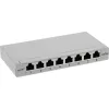 InLine Patch panel Cat.6A 0.5U 8-port, table/wall mounting light szary RAL7035