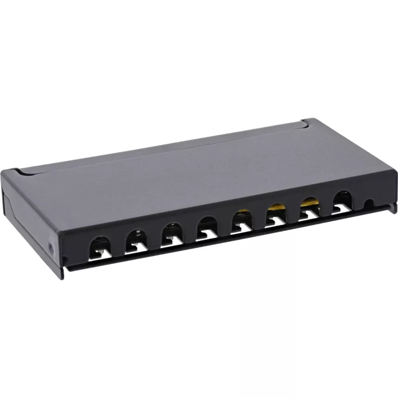InLine Patch panel Cat.6A 0.5U 8-port, table/wall mounting Czarny RAL9005