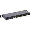 InLine Patch panel 10 cali Cat.6A 0.5U 12-portowy czarny RAL9005