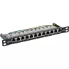 InLine Patch panel 10 cali Cat.6A 0.5U 12-portowy czarny RAL9005