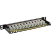 InLine Patch panel 10 cali Cat.6A 0.5U 12-portowy czarny RAL9005