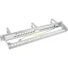 InLine Patch panel Cat.6A 16-portowy, z 3 uchwytami, 16 keystone, 19 cali, 1U, szary