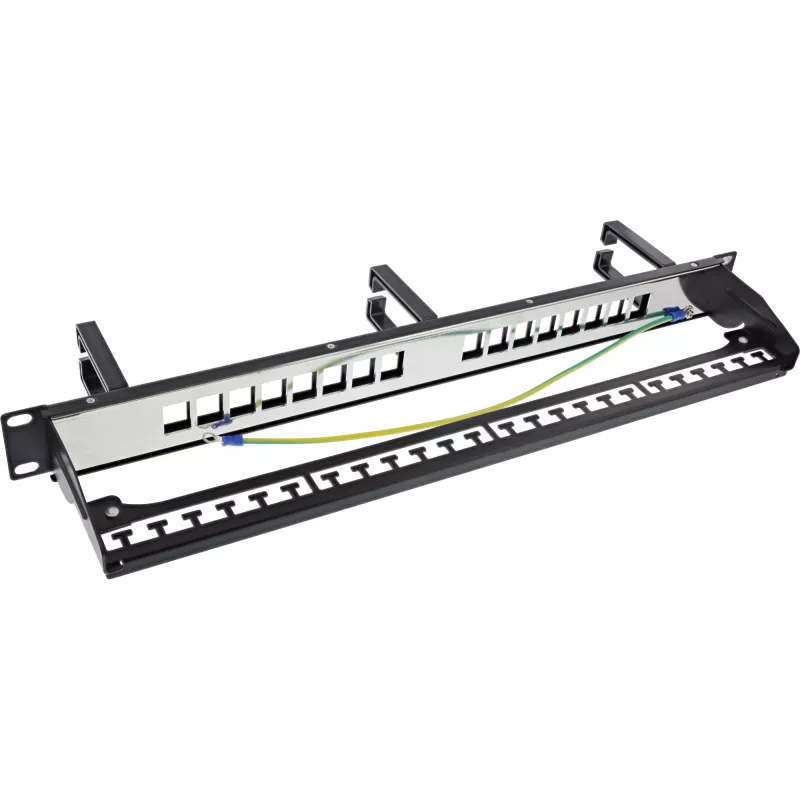 InLine Patch panel Cat.6A 16-portowy 19 cali 1U Czarny