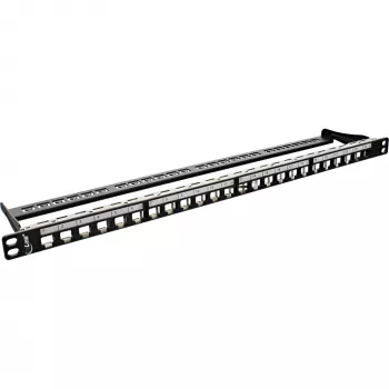 Pusty panel krosowy 19 cali InLine 76824C 24 porty dla keystones RJ45 0.5U czarny