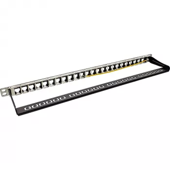 Pusty panel krosowy 19 cali InLine 76824C 24 porty dla keystones RJ45 0.5U czarny