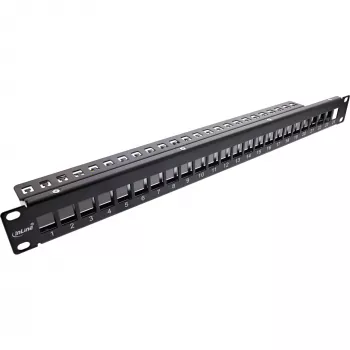 InLine Blank Patch Panel 19 cali 24 Porty 1U czarny
