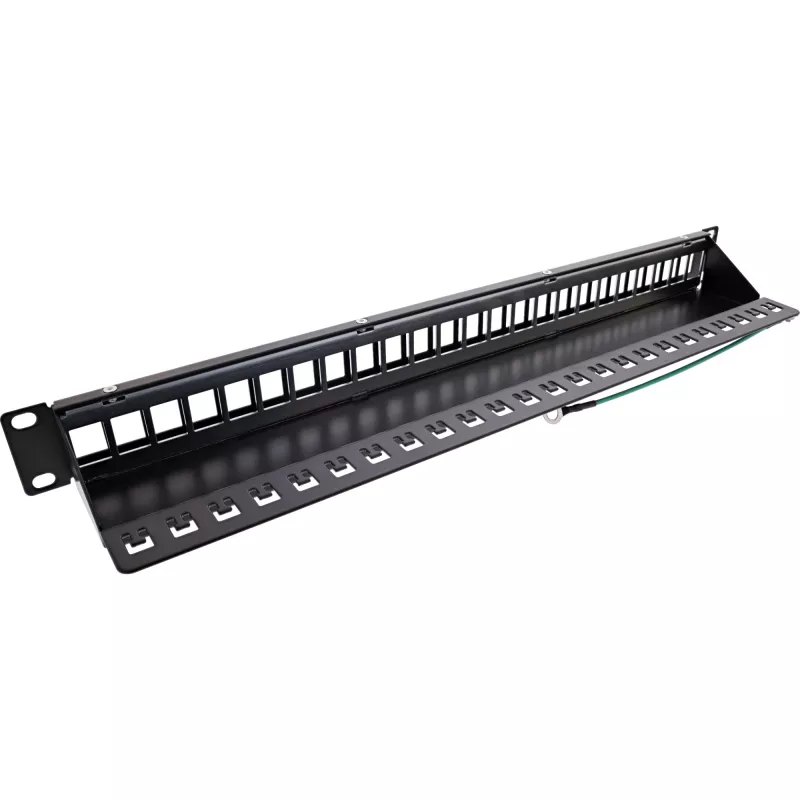InLine Blank Patch Panel 19 cali 24 Porty 1U czarny