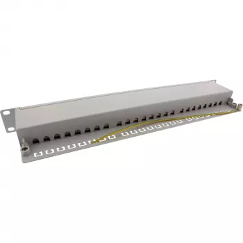 InLine Patch Panel 19 cali Cat.6A 24 Port 1U jasnoszary RAL7035