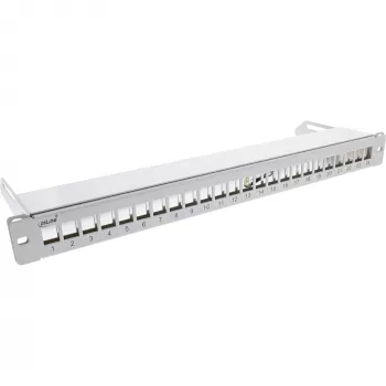 InLine Blank Patch Panel wysuwany 19 cali 24 porty 1U jasnoszary
