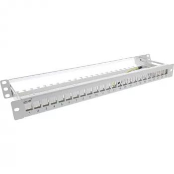 InLine Blank Patch Panel wysuwany 19 cali 24 porty 1U jasnoszary