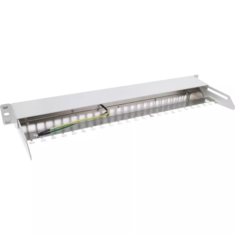 InLine Blank Patch Panel wysuwany 19 cali 24 porty 1U jasnoszary