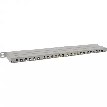 InLine 19-calowy patch panel Cat.6A 0.5U 24-portowy, z osłoną przeciwpyłową, szary