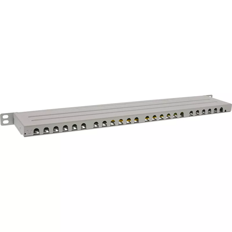 InLine 19-calowy patch panel Cat.6A 0.5U 24-portowy, z osłoną przeciwpyłową, szary