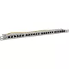 InLine 19-calowy patch panel Cat.6A 0.5U 24-portowy, z osłoną przeciwpyłową, szary