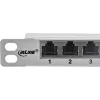 InLine 19-calowy patch panel Cat.6A 0.5U 24-portowy, z osłoną przeciwpyłową, szary