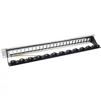 InLine Patch panel 24-way, Keystone empty panel Patch panel, 19 inch, 1U, czarny